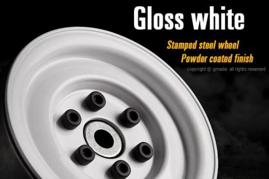 Gmade 1.9 Sr03 Beadlock Wheels (Gloss White) (2)