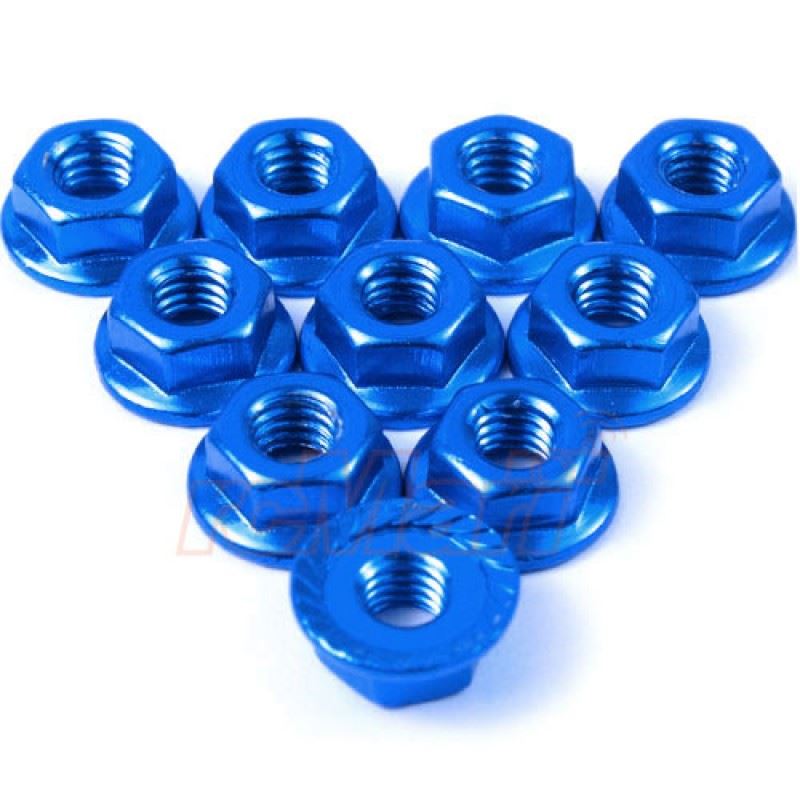 Yeah Racing 4mm Aluminium Serrated Lock Nut 10pcs (DB)