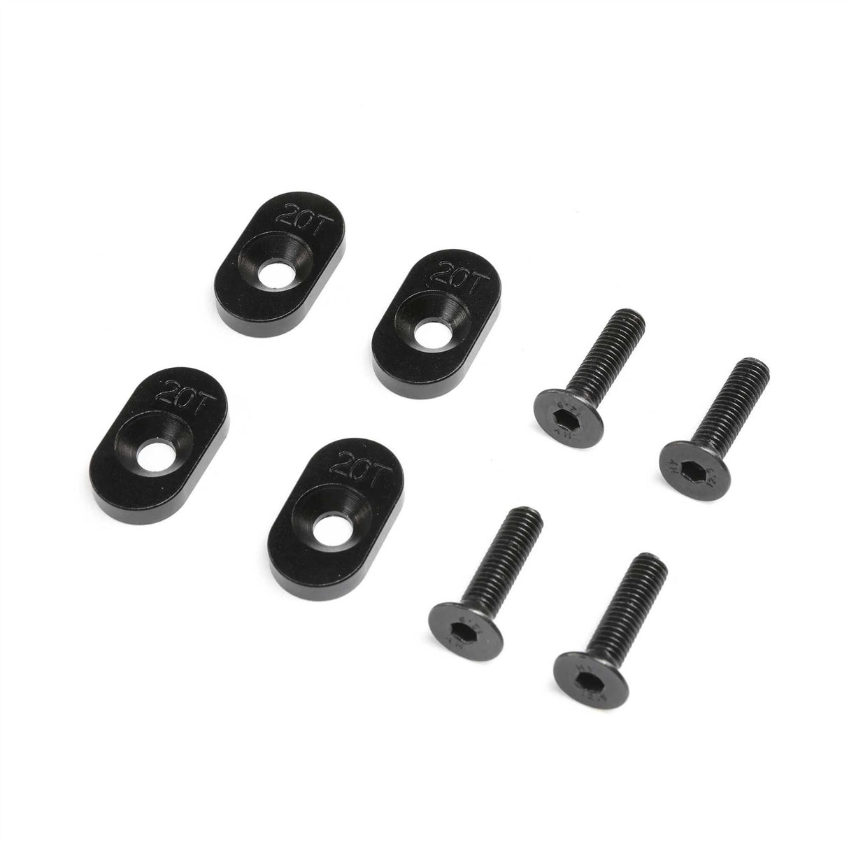 Losi Engine Mount Insert & Screws 20T, Black(4): DBXL 2.0