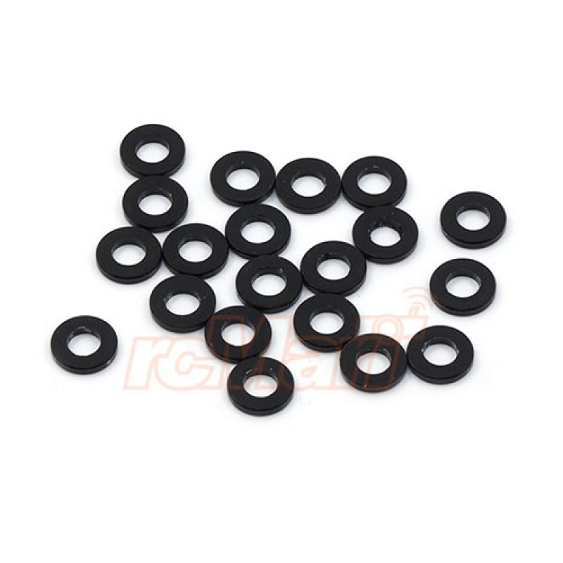 Yeah Racing Aluminum M3 Flat Washer 0.25mm 20pcs Black