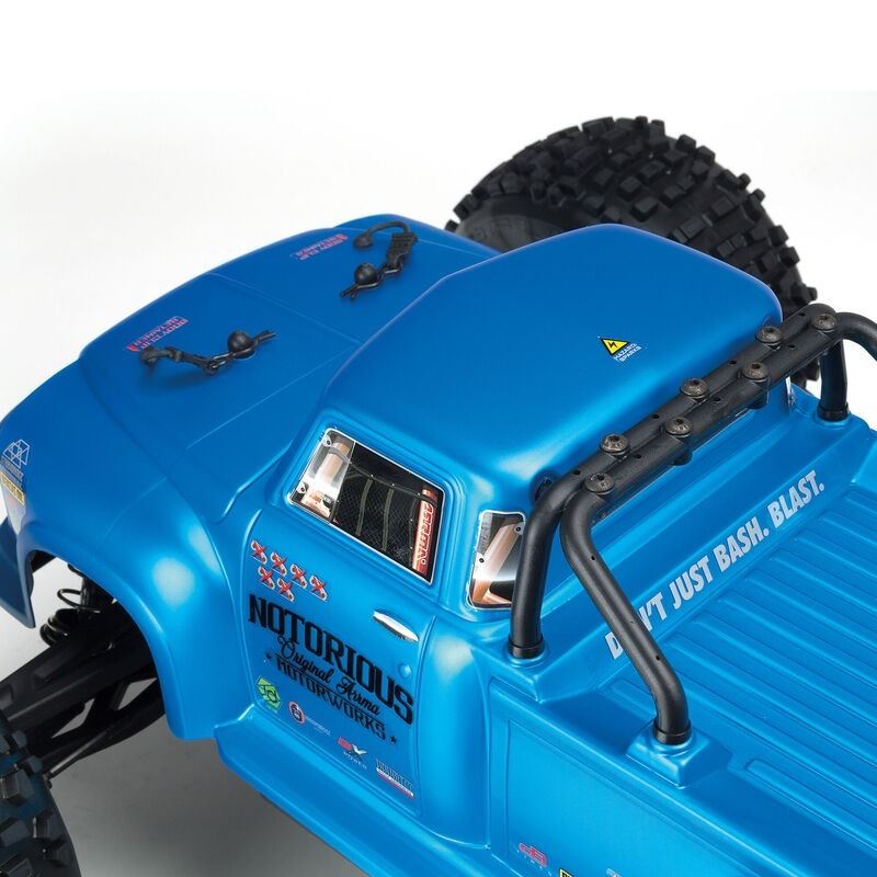 Arrma Notorious V5 6S 4WD BLX RTR Blue Stunt Truck with Spektrum Firma - ARA8611V5T2