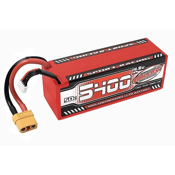 Corally Sport Racing 50C Lipo Battery 5400Mah 14.8V Stick 4S Hardwire Xt90