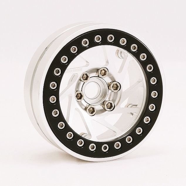 Sweep Spiral 1.9 Aluminium Beadlock Wheels Silver (2Pc)