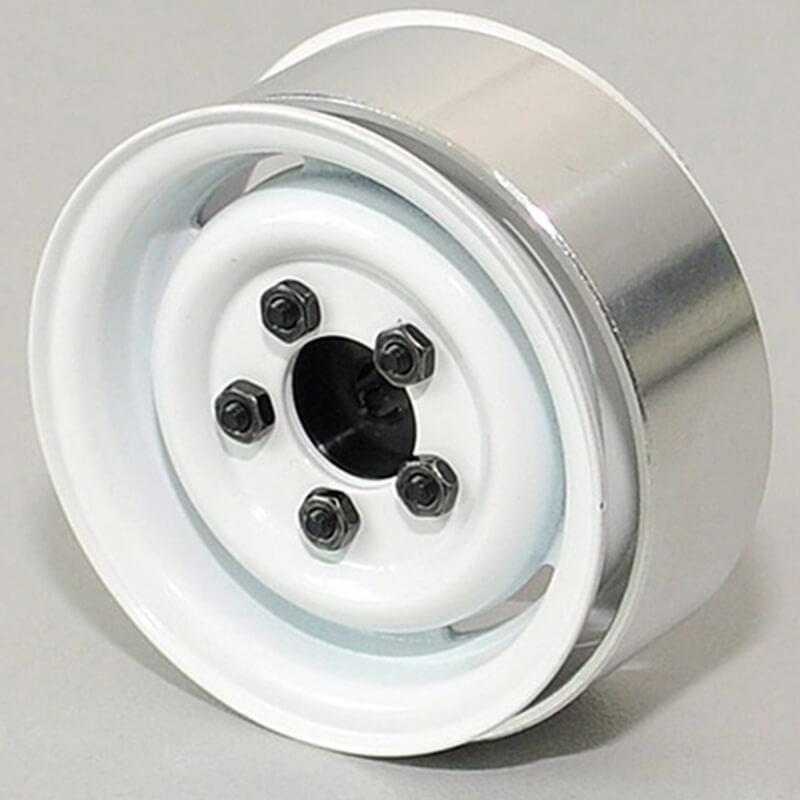 RC4WD 1.55  LANDIES VINTAGE STAMPED STEEL BEADLOCK WHEELS (WHITE)