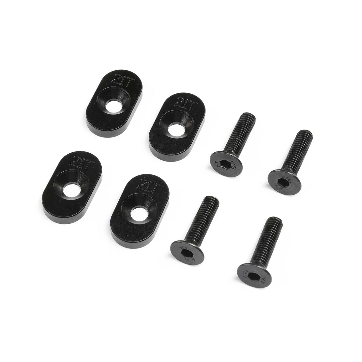 Losi EngineMountInsert & Screws 21T, Black(4): DBXL 2.0