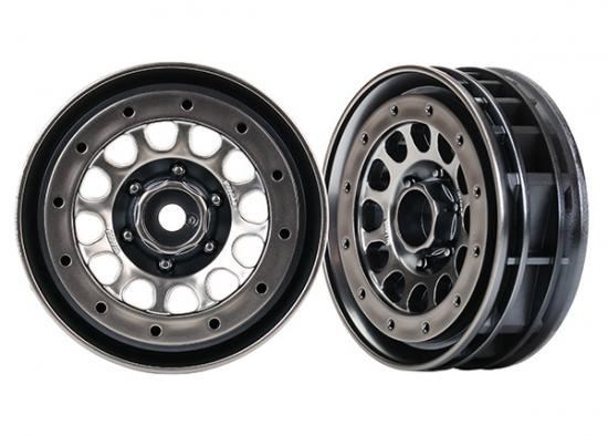 Traxxas Wheels, Method 105 1.9' (Black Chrome, Beadlock) (Beadlock R