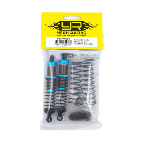 Yeah Racing Aluminum Big Bore Go 90mm Damper 2pcs for 1/10 RC Off Road Car Blue