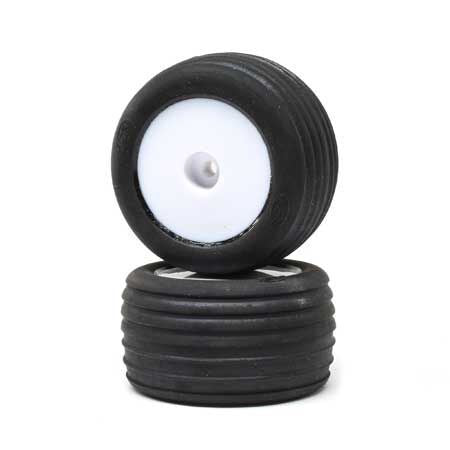 Losi Directional Tires, Fr, Mntd, Wht (2): Mini-T 2.0