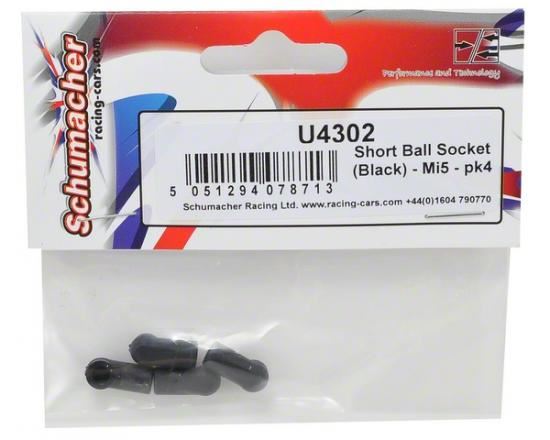 Schumacher Ball Socket Short (Black) - Mi5 - pk4