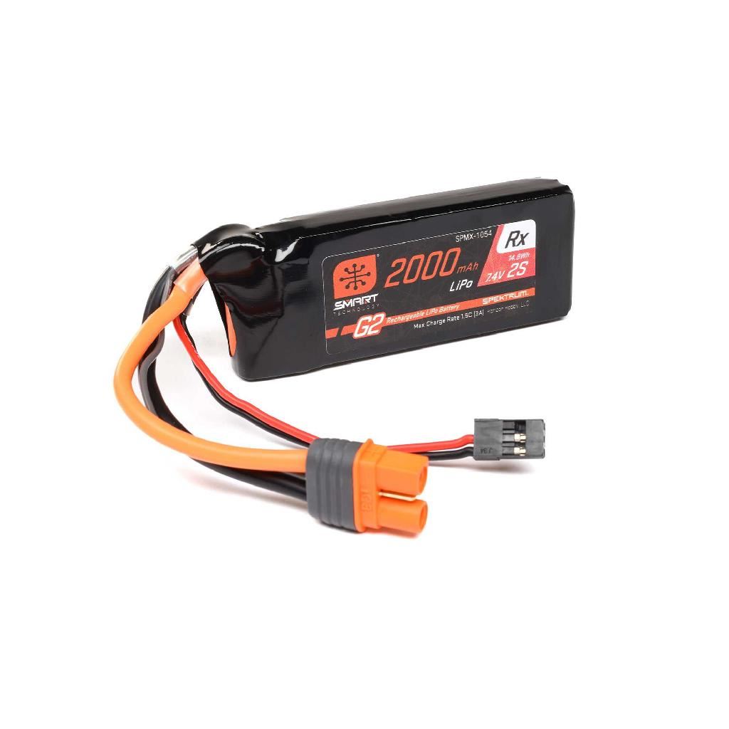 Spektrum 7.4V 2000Mah 2S 15C Smart G2 Receiver Lipo Battery: Ic3