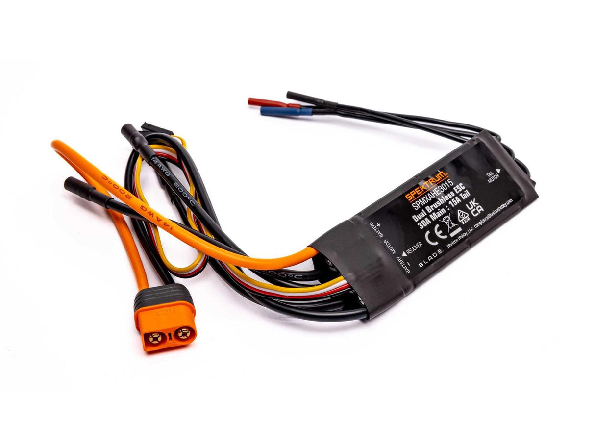 Spektrum Avian Dual Esc 30A Main, 15A Tail 3S-4S: Eclipse 360