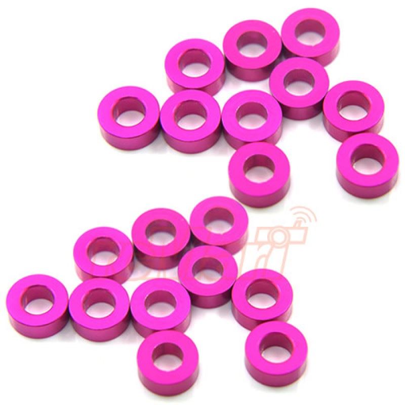 Yeah Racing Aluminum M3 Flat Washer 2.5mm 20pcs Pink