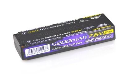 Arrowmax Lipo 5200Mah 2S Tc Low Profile-7.6V-55C