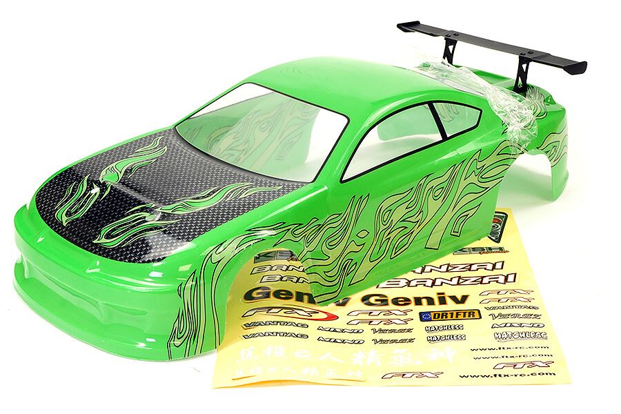 FTX BANZAI PRE-PAINTED BODY SHELL WITH DECALS & WING - GREEN