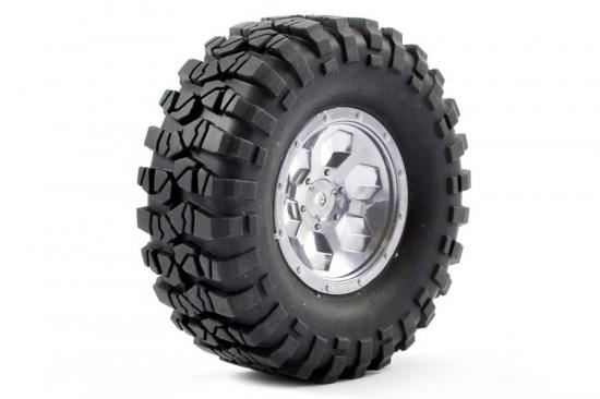 FTX OUTBACK PRE-MOUNTED 6HEX/TYRE (2) - CHROME