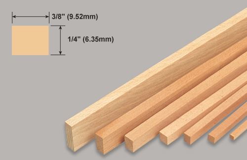 Slec Balsa Strip 1/4x3/8x36" / 6.35x9.52