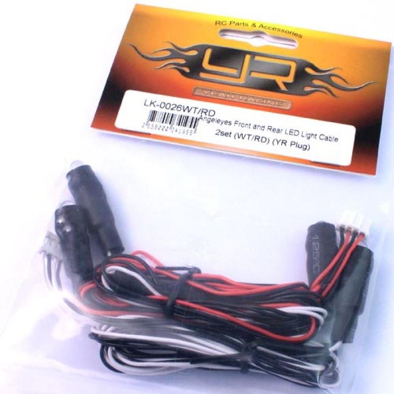 Yeah Racing Angeleyes Front And Rear Led Light Cable 2Set (Wt/Rd) (Yr Plug)