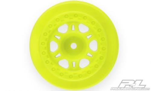 Pro-Line 'Split Six' Yellow One Piece Front Wheels For Slash