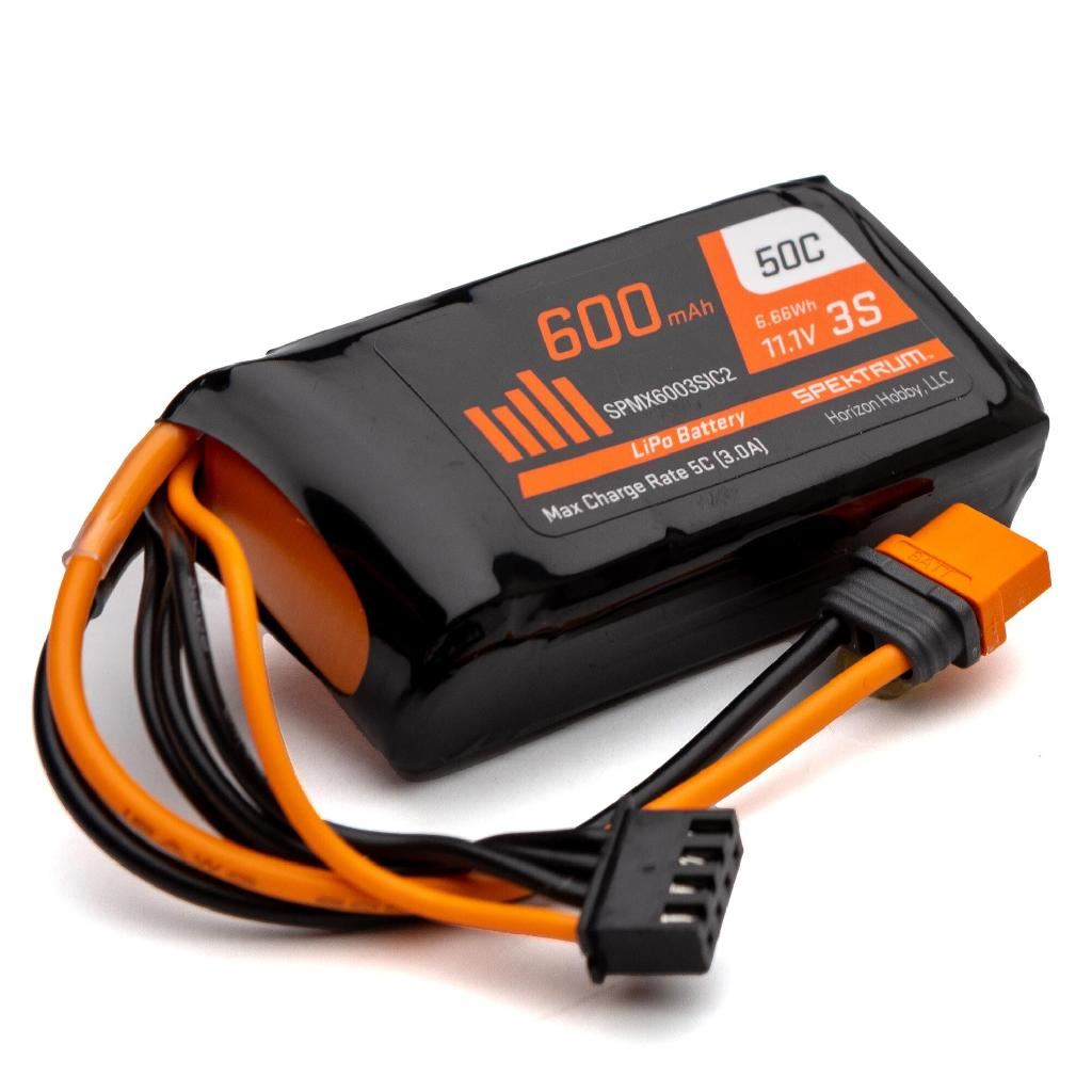 Spektrum 11.1V 600Mah 3S 50C Lipo Battery: Ic2