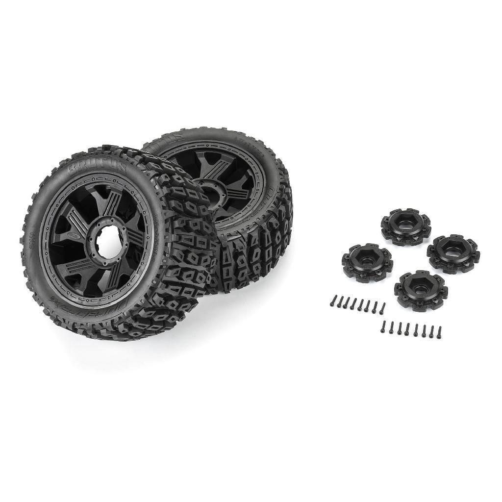 Duratrax 1/6 Brutus F/R 5.7In Monster Truck Tires Mtd 24Mm Black Rippe