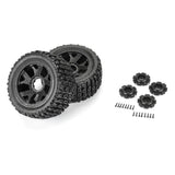 Duratrax 1/6 Brutus F/R 5.7In Monster Truck Tires Mtd 24Mm Black Rippe