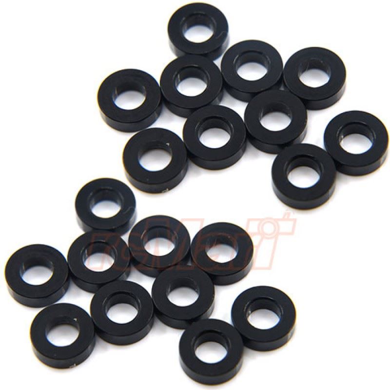 Yeah Racing Aluminum M3 Flat Washer 2mm 20pcs Black