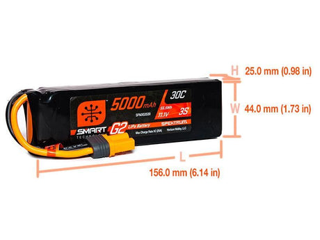 Spektrum 11.1V 5000Mah 3S 30C Smart Lipo G2: Ic5