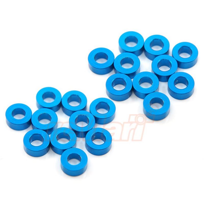 Yeah Racing Aluminum M3 Flat Washer 2.5mm 20pcs Blue