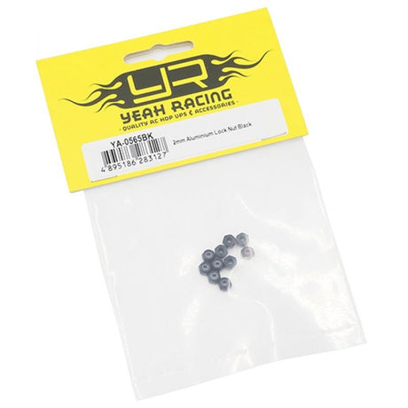 Yeah Racing 2mm Aluminium Lock Nut Black 10pcs