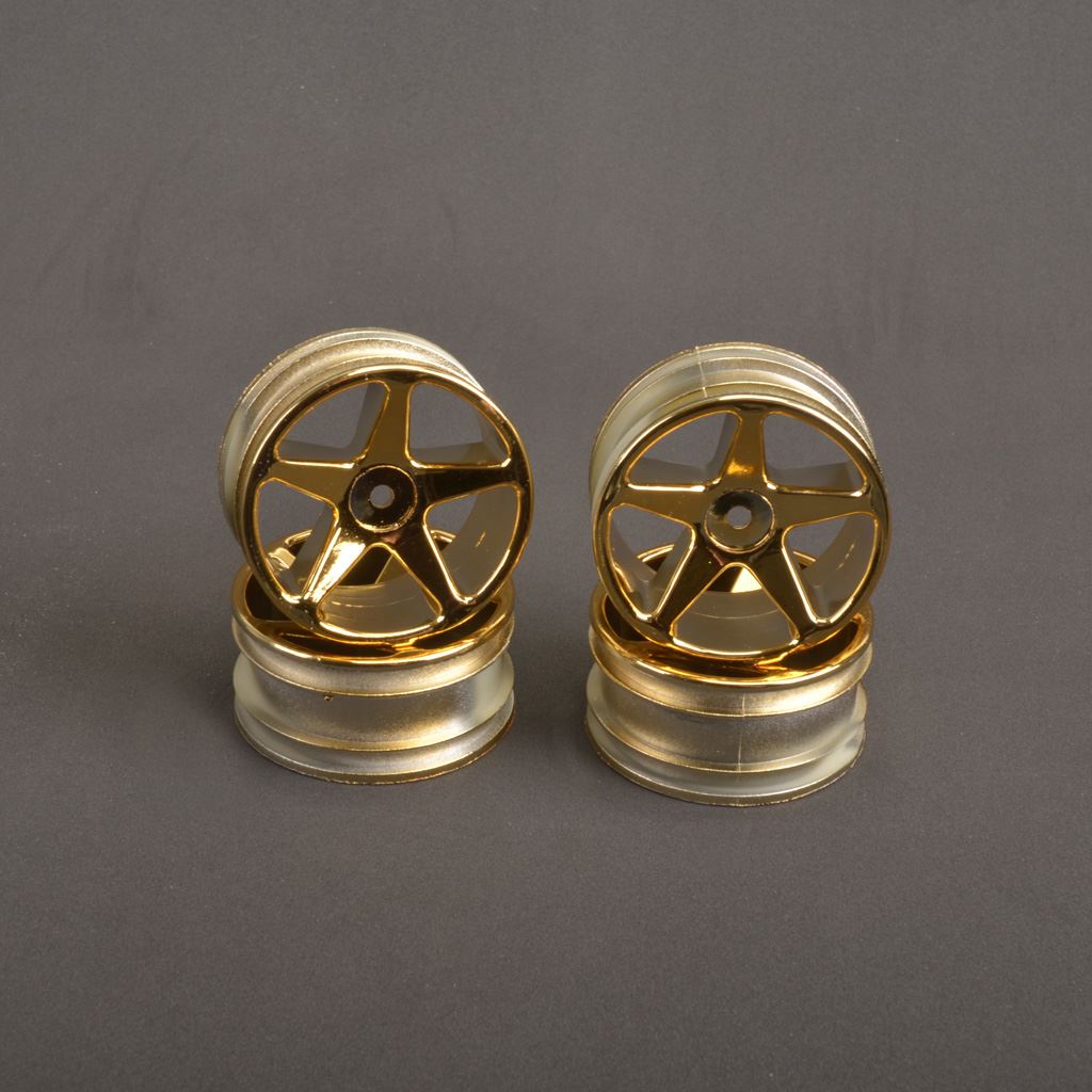 Schumacher Wheel; 5 Sp 25mm +5mm - Gold (Pr) (Pk4)