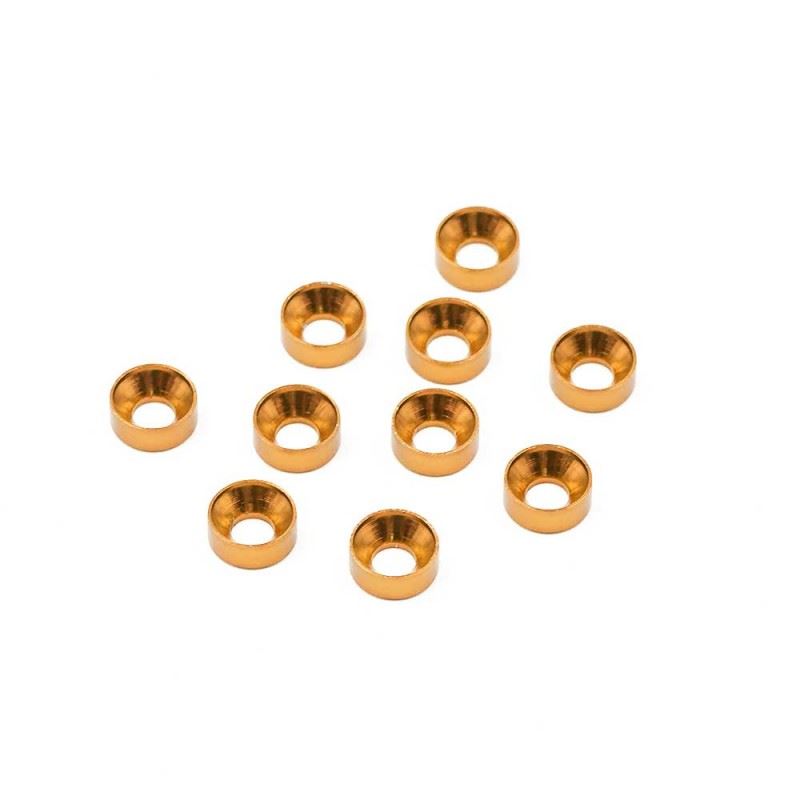 Yeah Racing Aluminum M3 Flat Head Countersunk Washer Orange 10 pcs