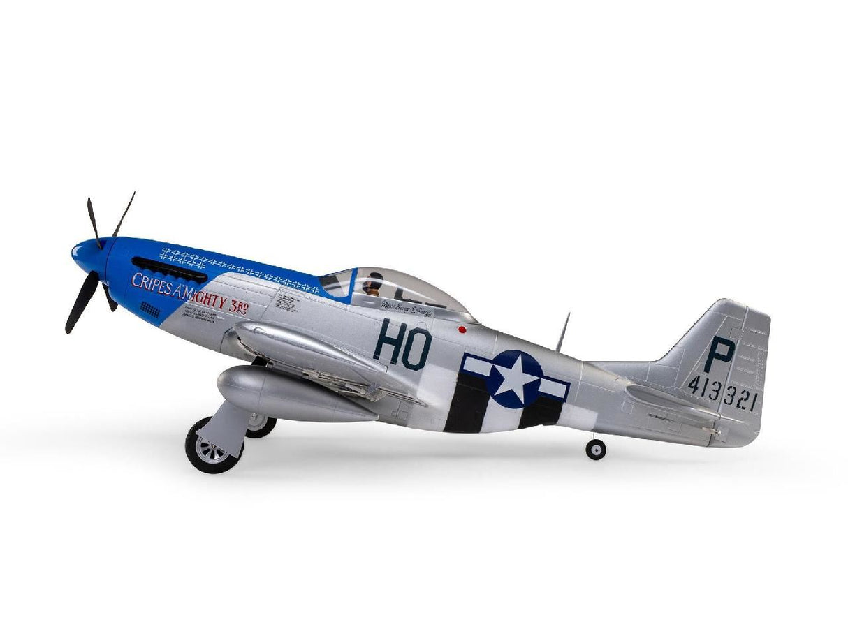 E Flite P-51D Mustang 1.2m BNF Basic with AS3X and SAFE Select inCrip