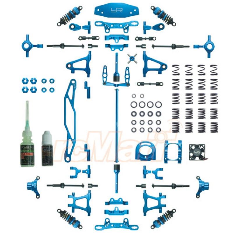 Yeah Racing Aluminum Conversion Kit For Tamiya Tt02 Blue