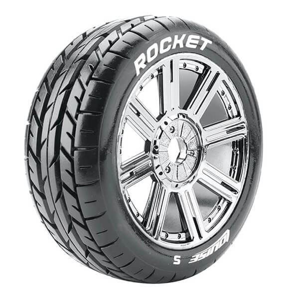 LOUISE RC B-ROCKET 1/8 FR/RR SOFT HEX 17MM SPOKE/CHROME B