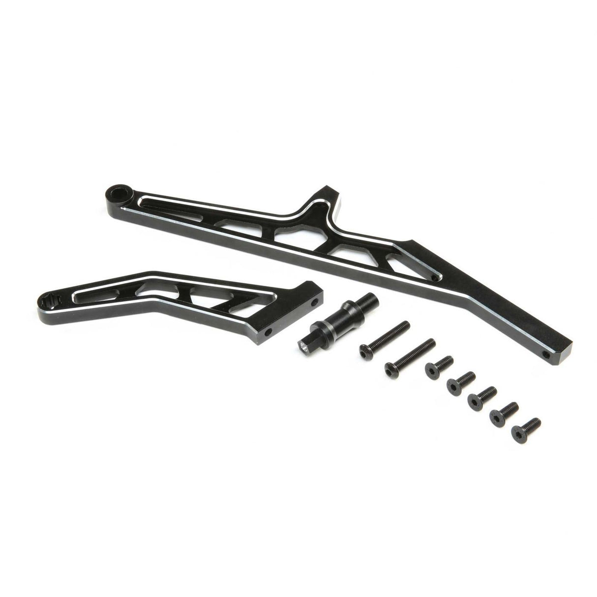 Losi Chassis Brace Set,Rear,Aluminum, Black: DBXL-E 2.0