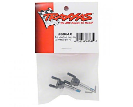 TRAXXAS Stub axles, front, heavy duty (2)/ yokes (2)/ pins (4)