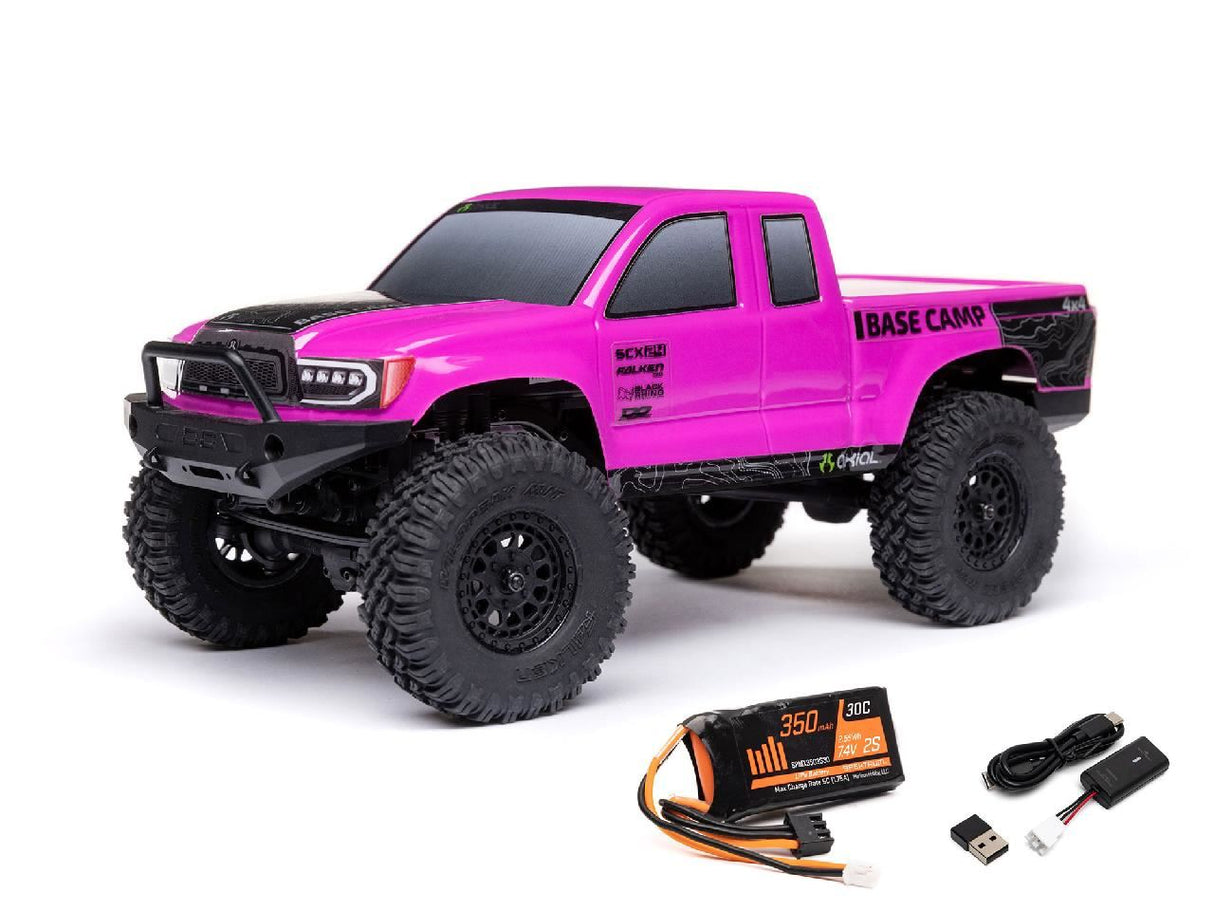 Axial 1/24 Scx24 Base Camp 4Wd Rock Crawler Rtr Pink