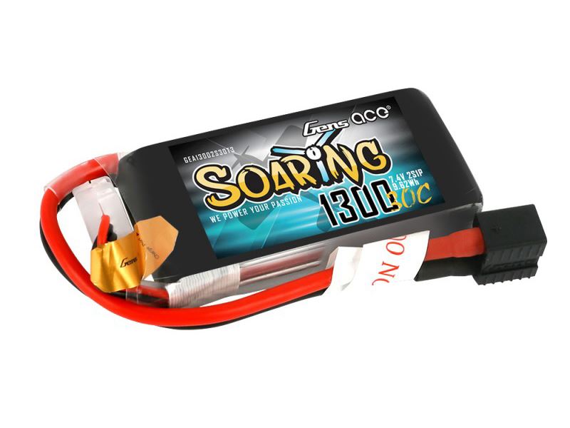 Gens Ace Li-Po 2S 7.4V 1300mAh 30C Soaring with EC3/XT60/T-Type