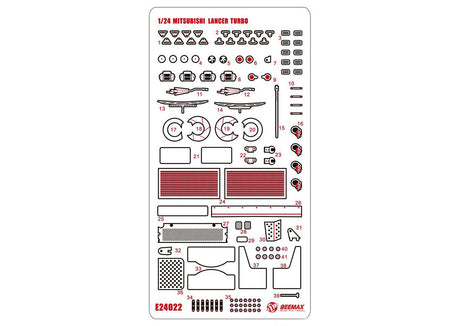BEEMAX Etching detail parts: Mitsubishi Lancer RAC rally 1984