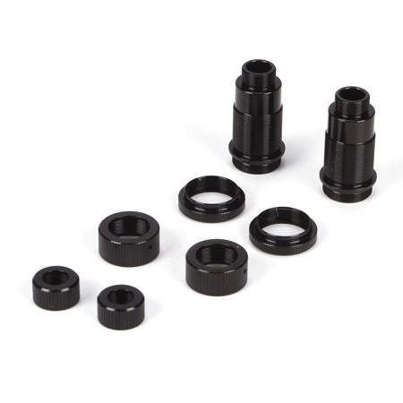 Losi Rear Shock Body Set, Al, Black: Mini 8ight,DB (LosiB1912)