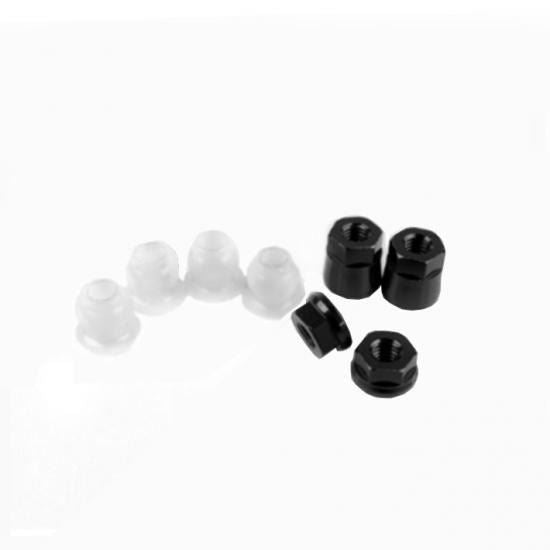 Schelle B6/B6D Aluminium Shock Standoff Set Black (W/Bushes)