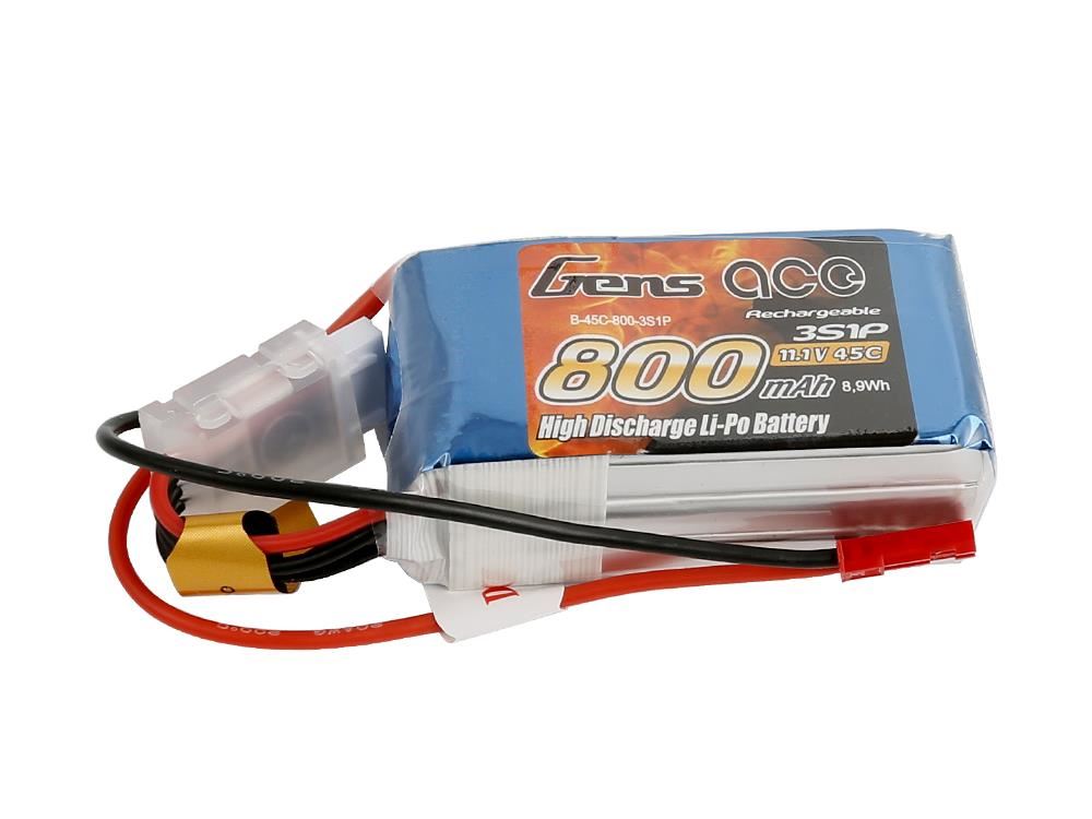 Gens Ace Li-Po 3S 11.1V 800mAh 45C with BEC