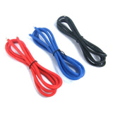 Yeah Racing 12AWG Silver Silicone Wire Set (BK/BU/RD)