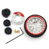 Yeah Racing Aluminum Transmitter Steering Wheel Set Red Type A For Futaba KO Sanwa Flysky NB4