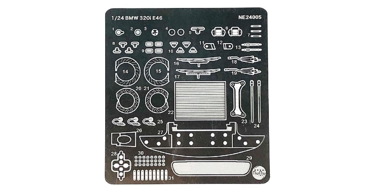 NuNu Etching detail parts: BMW 320i E46 DTCC
