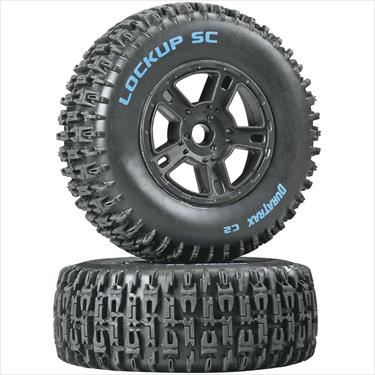 Duratrax Lockup Sc Tire C2 Mounted Black Sc10 Front (2)