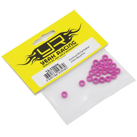 Yeah Racing Aluminum M3 Flat Washer 2.5mm 20pcs Pink