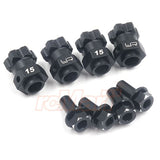 Yeah Racing Aluminum Hex Adaptor 15mm Offset For 12mm Hex Wheels Black