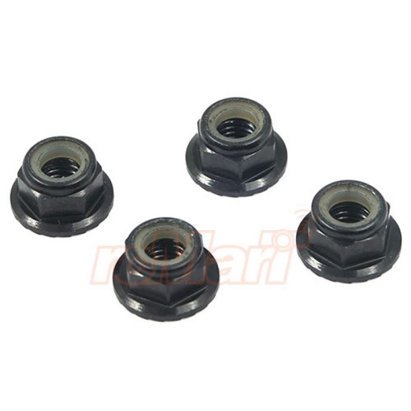 Yeah Racing 5mm Aluminum Wheel Lock Nut 4pcs Black