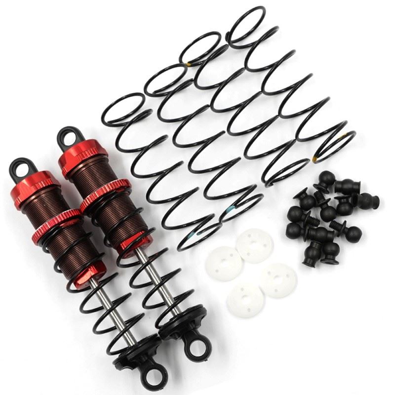 Yeah Racing Aluminum Big Bore Go 80mm Damper Set 2Pcs For 1/10 Rc Offroad Buggy Red